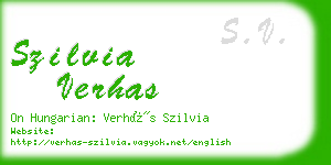 szilvia verhas business card